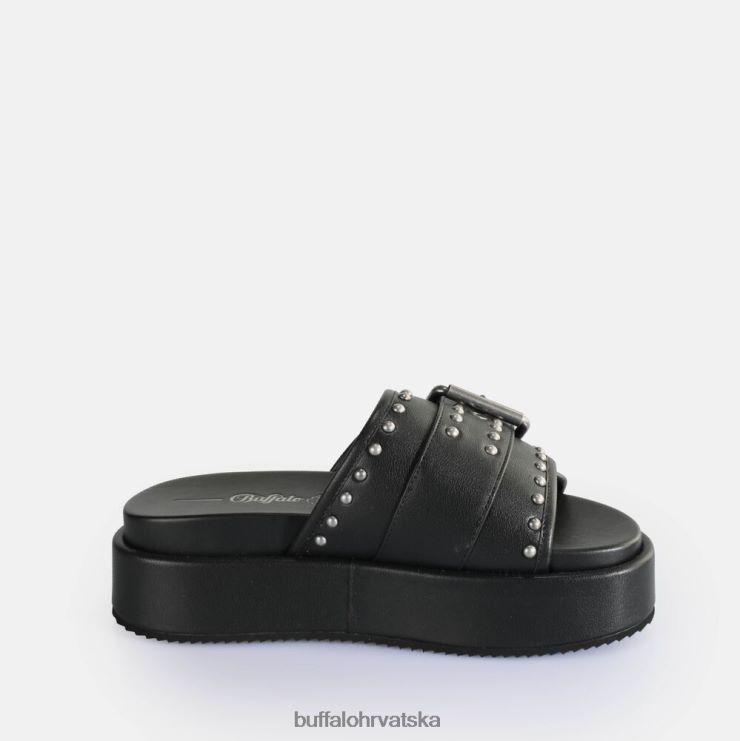 crno Buffalo noa rock slide sandale s platformom veganske |slajdova TDD6T156